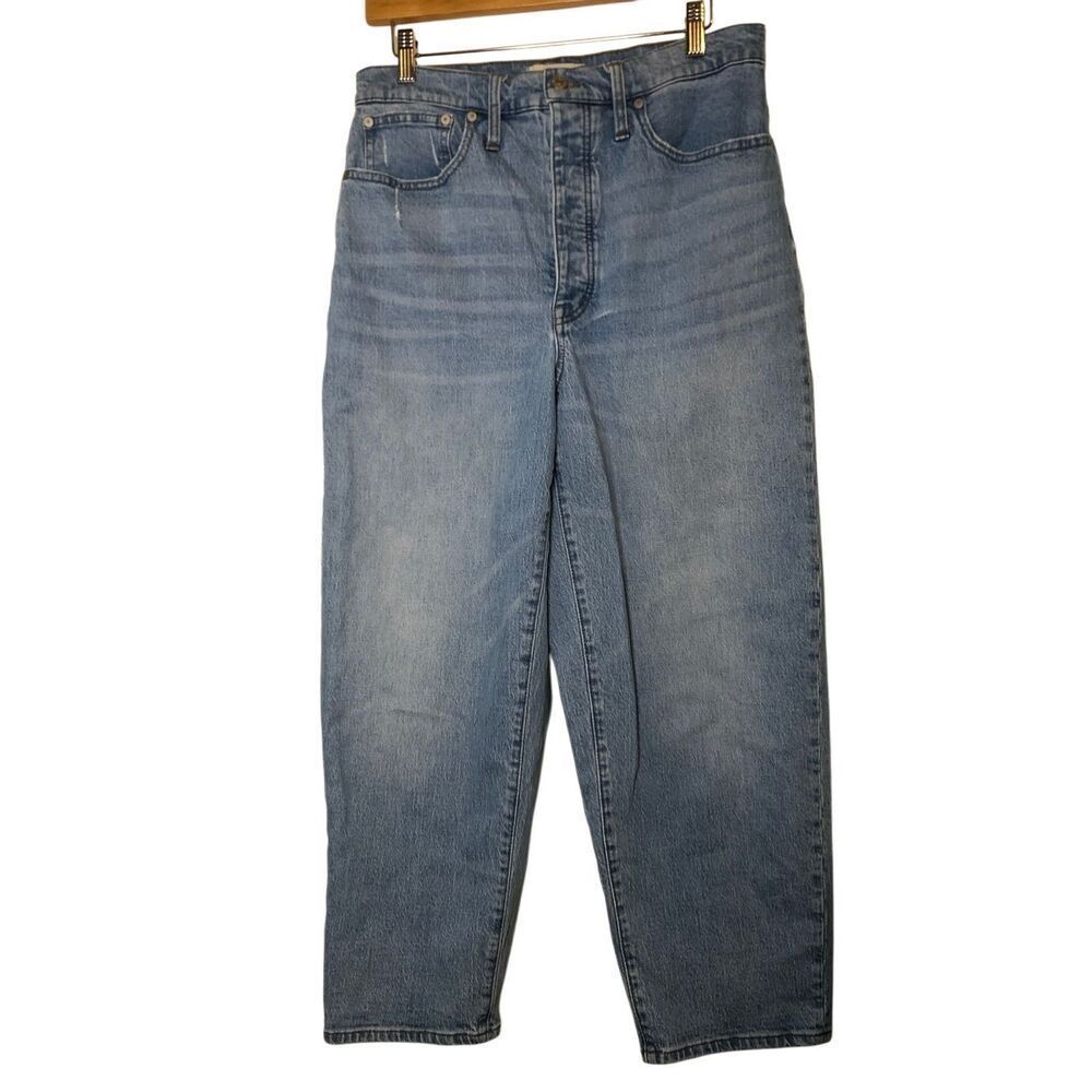 Madewell Balloon Jeans size 30  button fly high-rise barrell 25.5" inseam